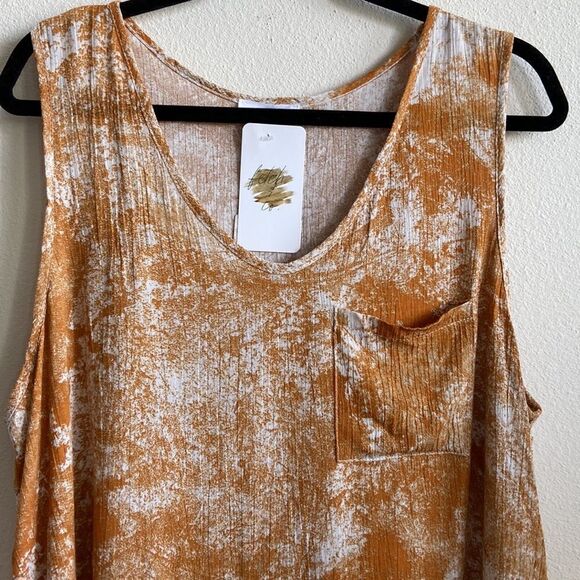 Fletch & Co Mustard Mineral Wash Tank NWT Sz L - Picture 2 of 7